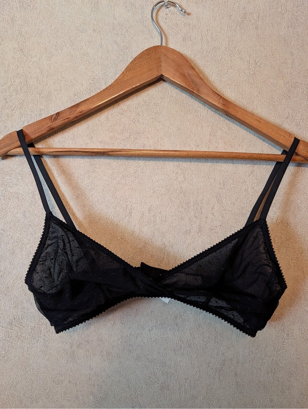 J CREW black mesh bralette sz L